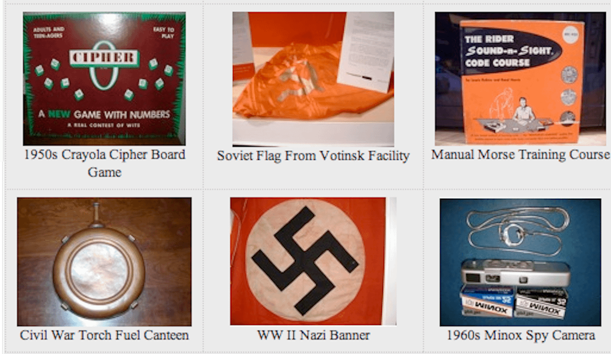 Eclectic mix of games flags morse training canteen and camera Eclectic mix of games flags morse training canteen and camera