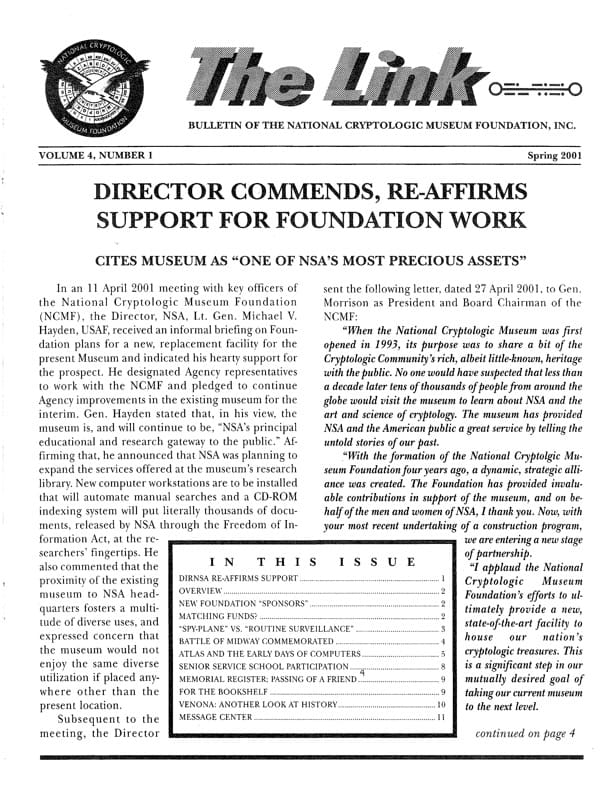 Cover of NCMF The Link – Spring 2001 Cover of NCMF The Link - Spring 2001