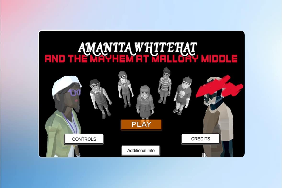 how to teach middle schools students about cybersecurity computer game main menu from kids cybersecurity teaching game