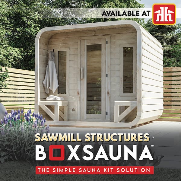 SKU # 3213-102 | BoxSauna™ 2’ Porch + with Harvia M3 Wood Heater