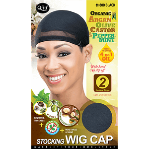 Treated Stocking Wig Caps Black
