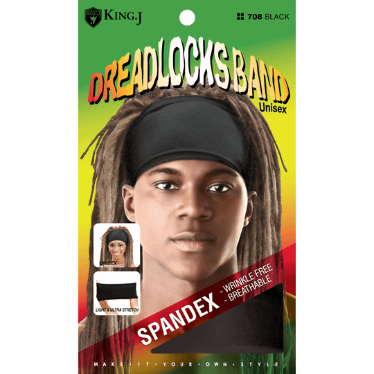 Spandex Dreadlocks Band - Black