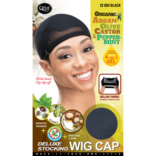 Deluxe Stocking Wig Caps - Black