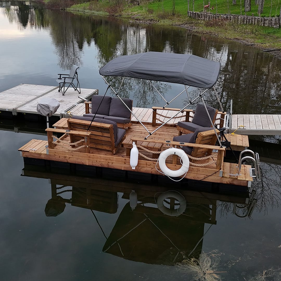 The Captain Supreme Pontoon Dock Boat - Sawmill Structures™