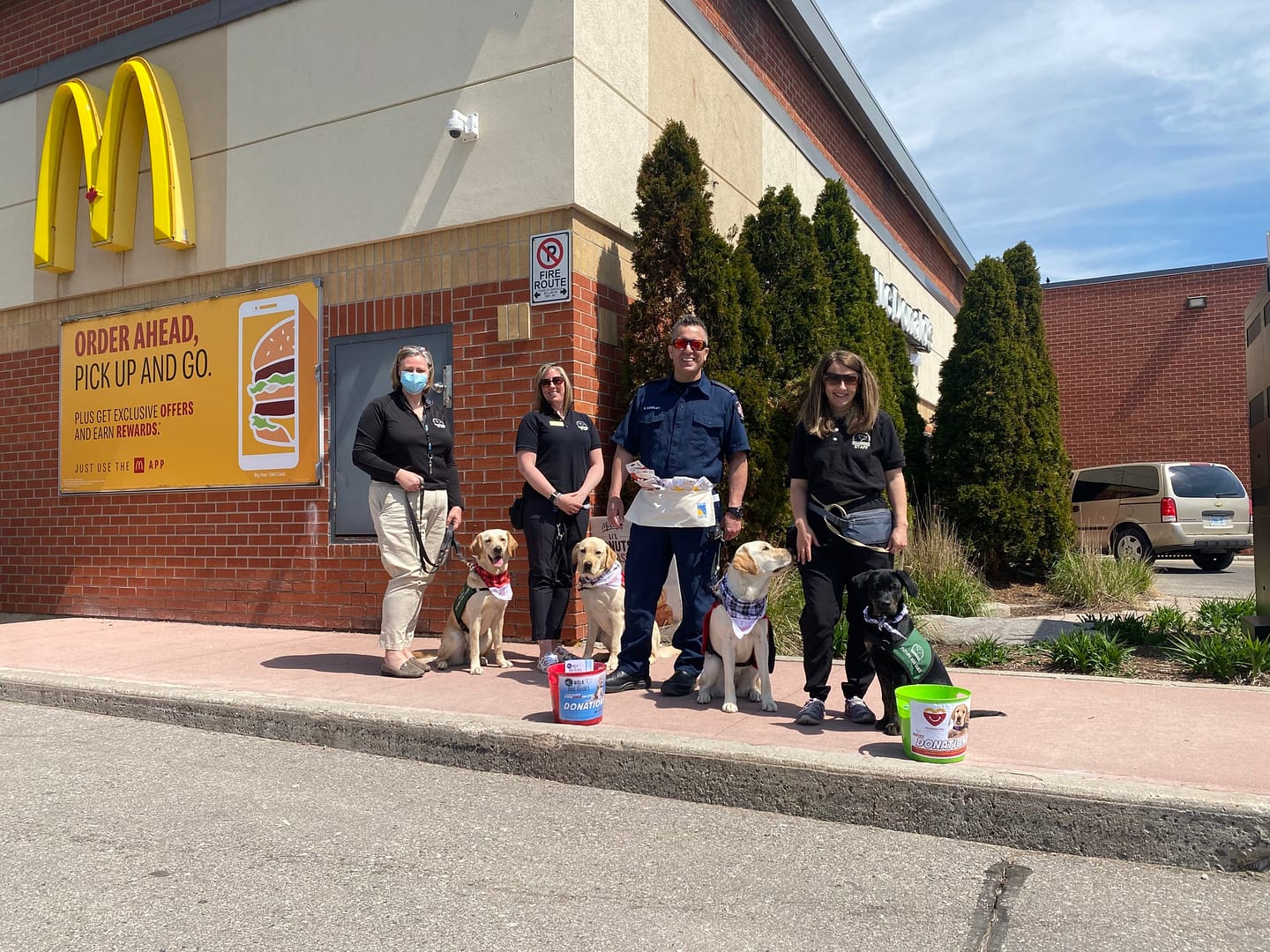 Staff fundraising outside McDonalds