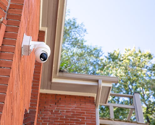 Commercial security system featuring advanced cameras and monitoring equipment for business protection and surveillance.